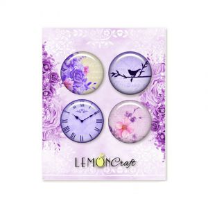 Buttony samoprzylepne Lemoncraft Violet Silence, 4szt